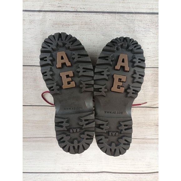 Vintage American Eagle Womens Lug Sole Boots Size 7 Brown - Picture 8 of 9